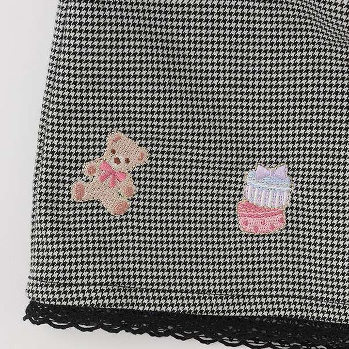 Bear Embroidery Culotte Skirt,Pink, medium image number 8