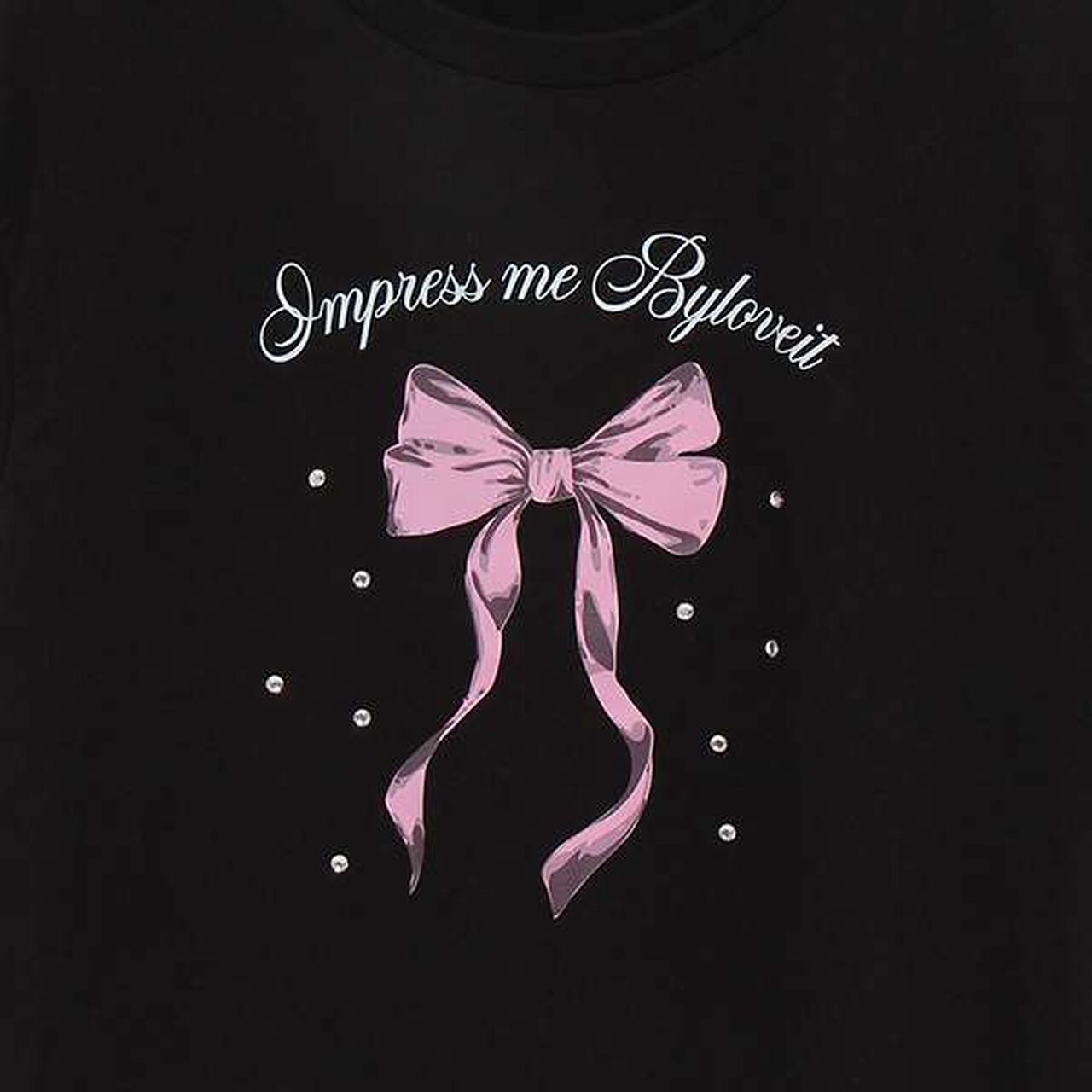 [Web Exclusive] Sparkling Jewel Ribbon T-Shirt,Black, large image number 4