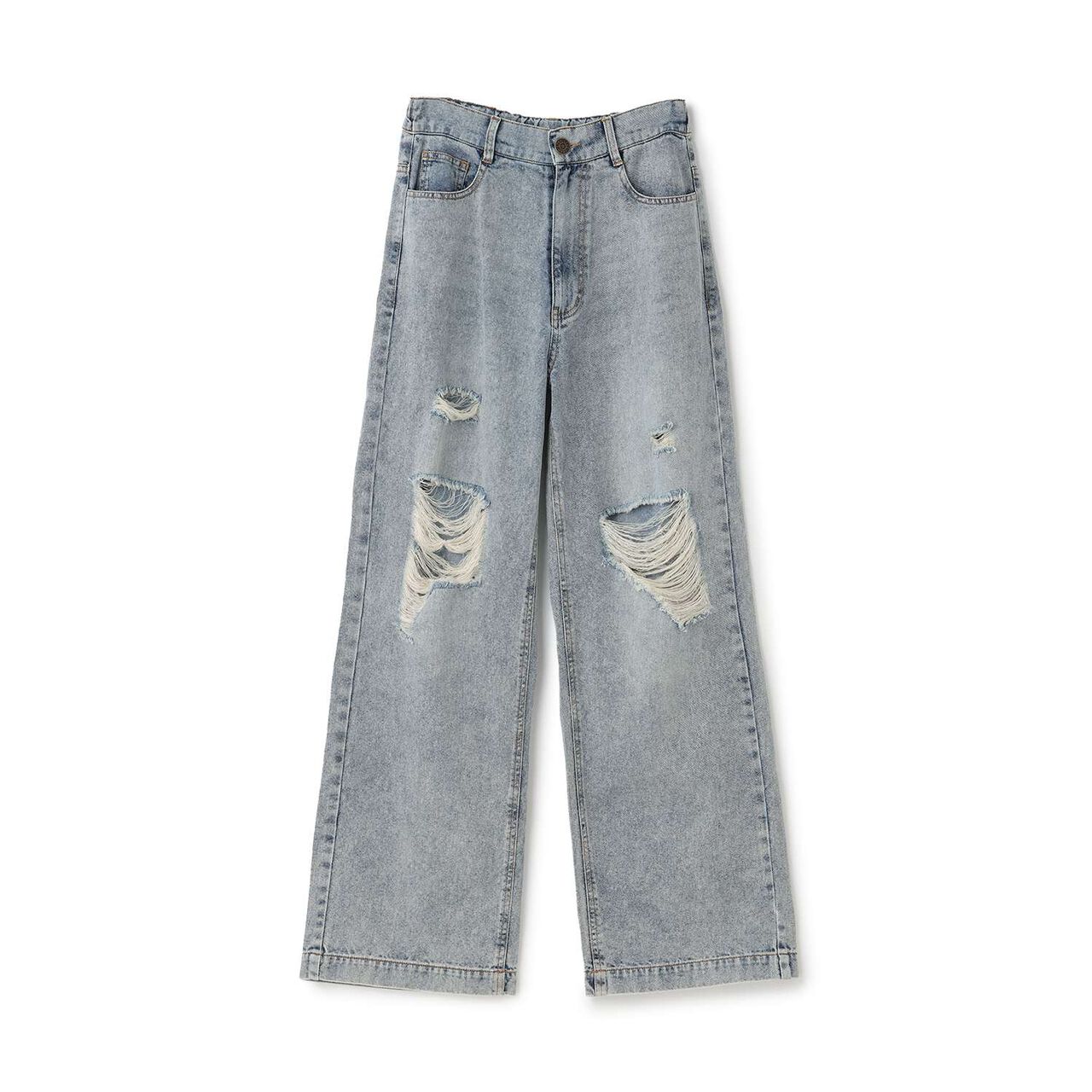 [LTXC/Cool Touch] Distressed Denim Wide Pants,Gray, large image number 20