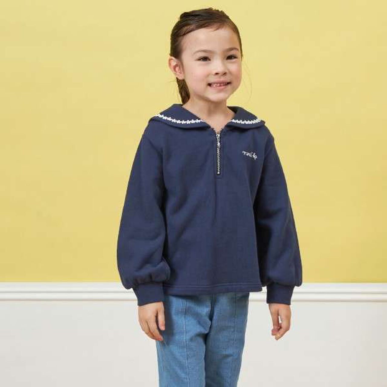 KP Sailor Collar Sweatshirt (100-160),Navy, large image number 5