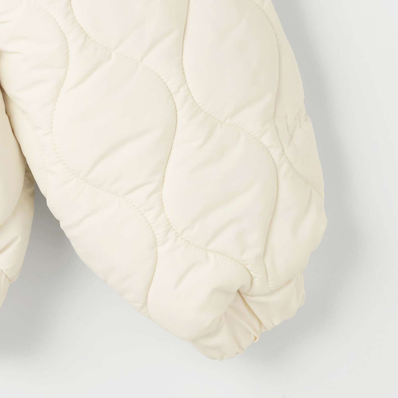 Big Puff Quilted Bomber Jacket,Ivory, large image number 4