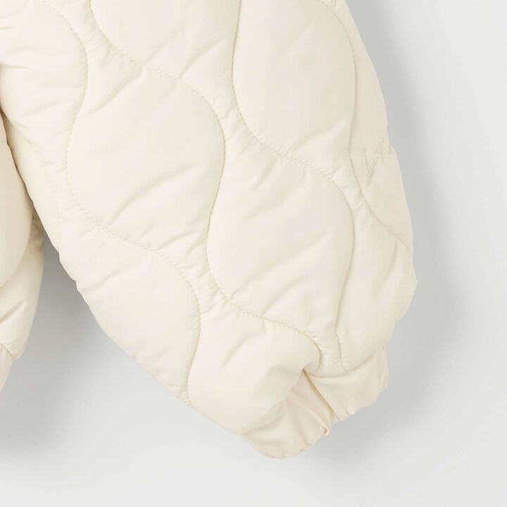 Big Puff Quilted Bomber Jacket,Ivory, medium image number 4