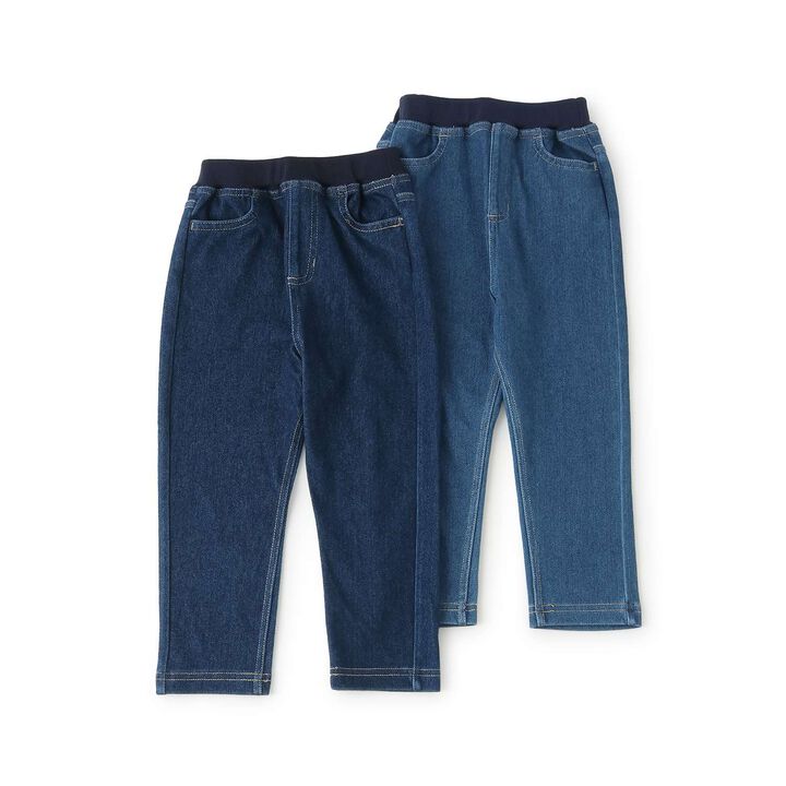 Cut Denim Straight Pants,Navy, medium image number 7