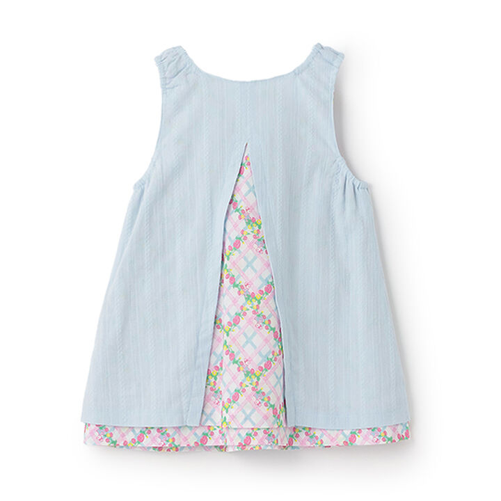 Strawberry Pattern Reversible Jumper Skirt,Sax blue, medium image number 1