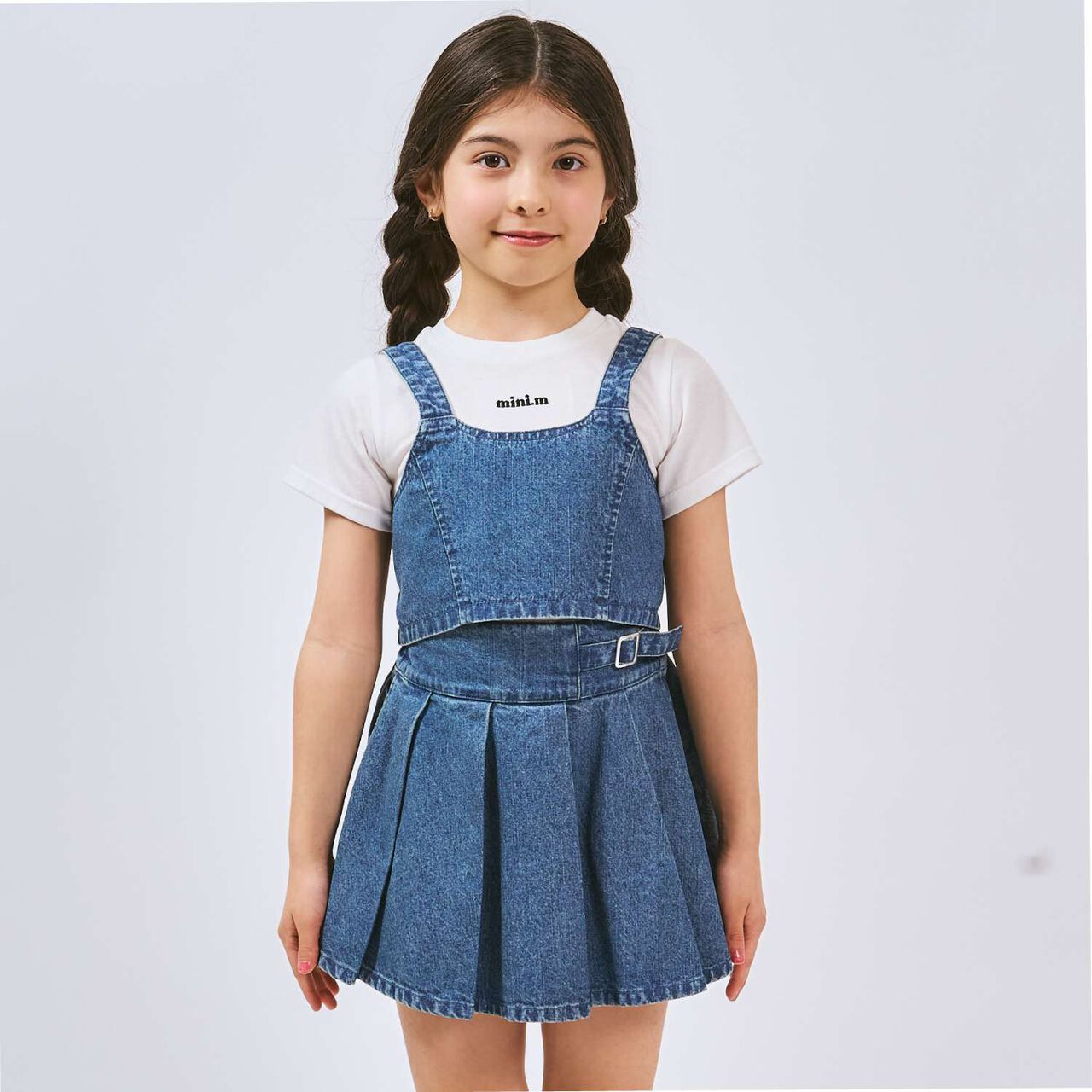 [Ready-to-Wear] Denim Bustier & Pleated Skirt Outfit Set,Blue, large image number 0