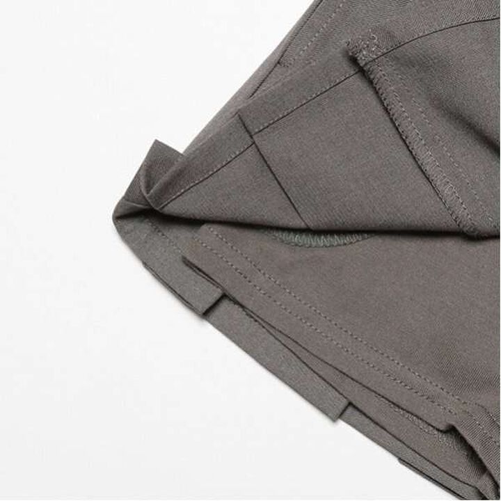 [Link] Double Waist Pleated Skirt-Pants,Brown, medium image number 3