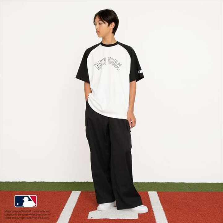 [MLB] Team Logo Print Raglan Short Sleeve T-Shirt,White, medium image number 1