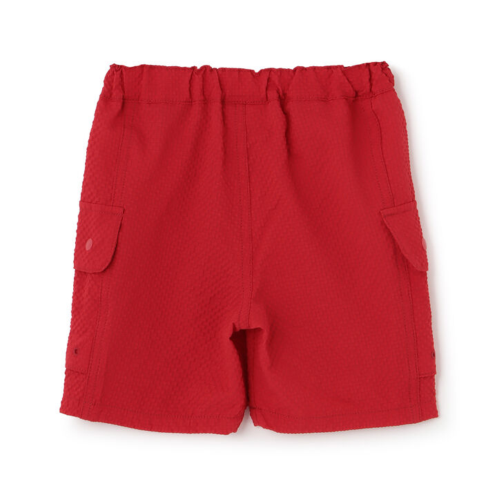 Polyester Seersucker Check Half Shorts,Red, medium image number 1