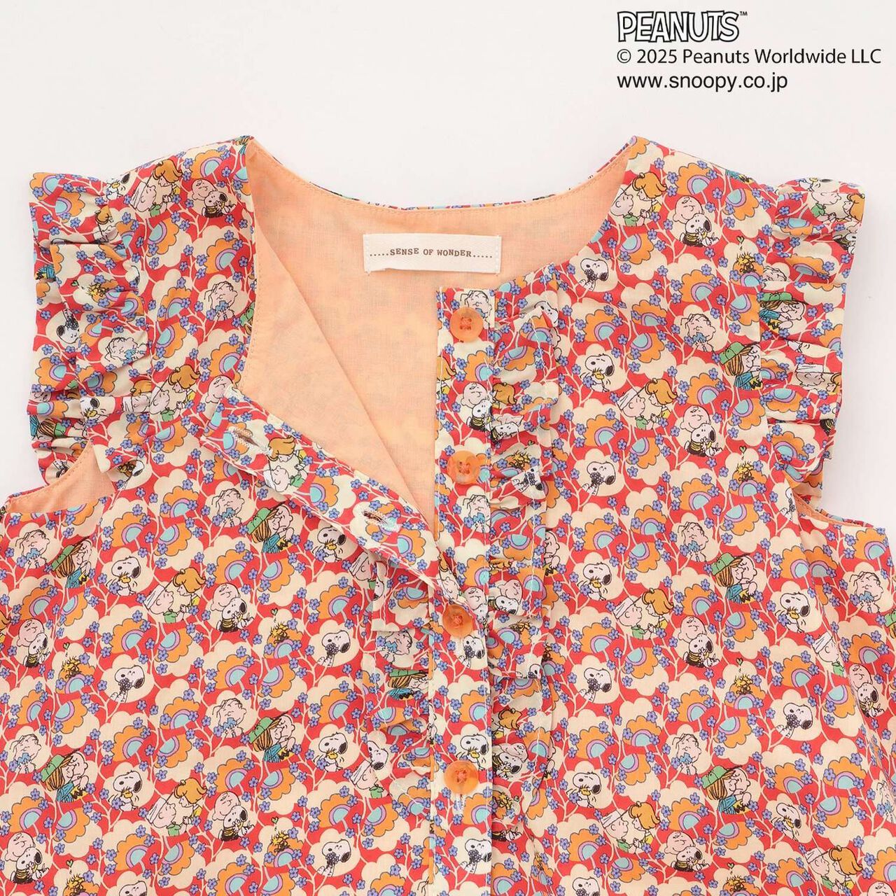 [PEANUTS] Frill Jumper Skirt,Red, large image number 5