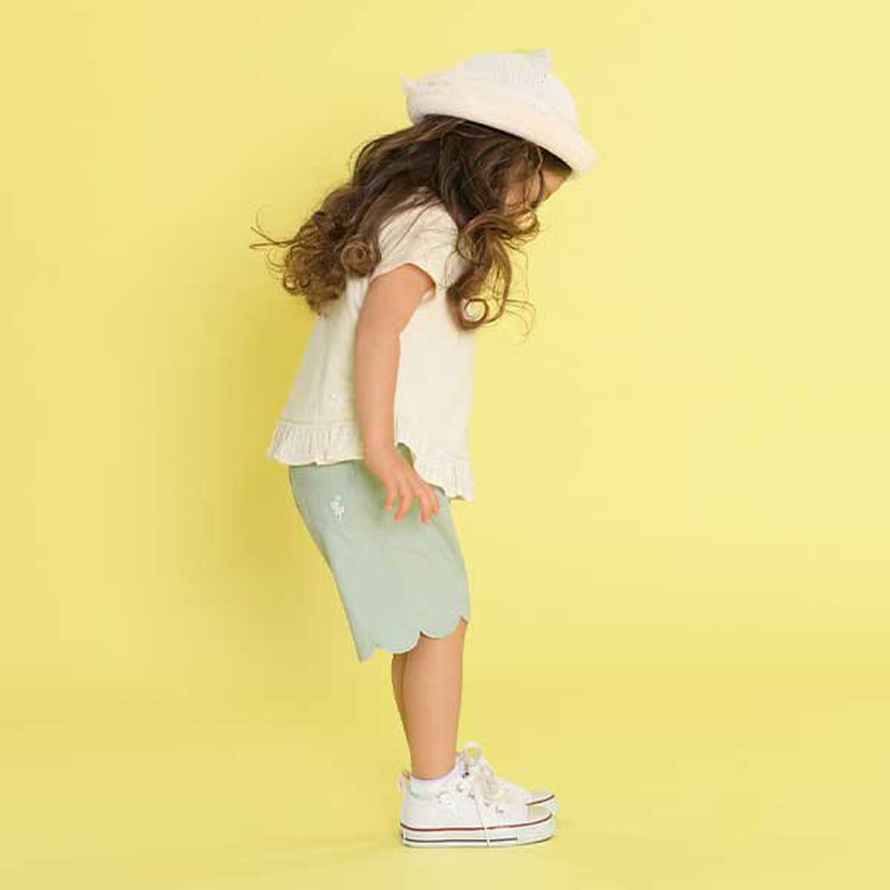 Scallop Trim Stretch Broad Half Pants (90),Lavender, large image number 14