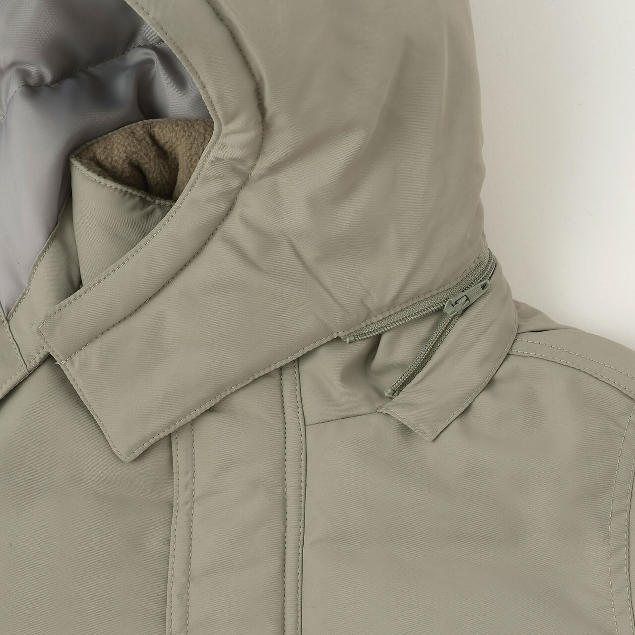 Washable MA1 Style Removable Hood Jacket,Khaki, large image number 14