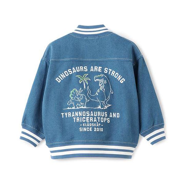 Dinosaur Denim Varsity Jacket,Navy, medium image number 1