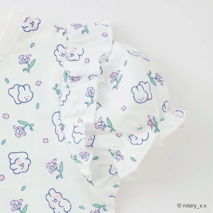 100% Cotton Lovely Monmon Quick-Dry UV Puff Sleeve All-Over Print T-Shirt,Yellow green, medium image number 8