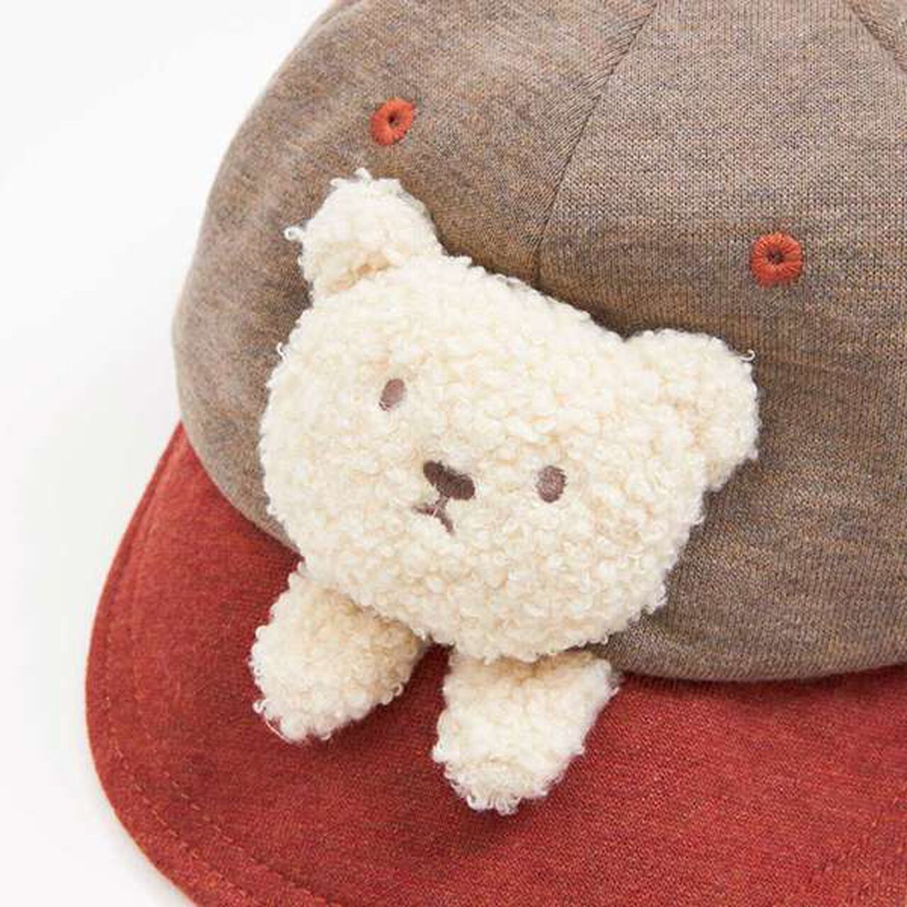 Bear Motif Cap (S-M),Brown, large image number 4