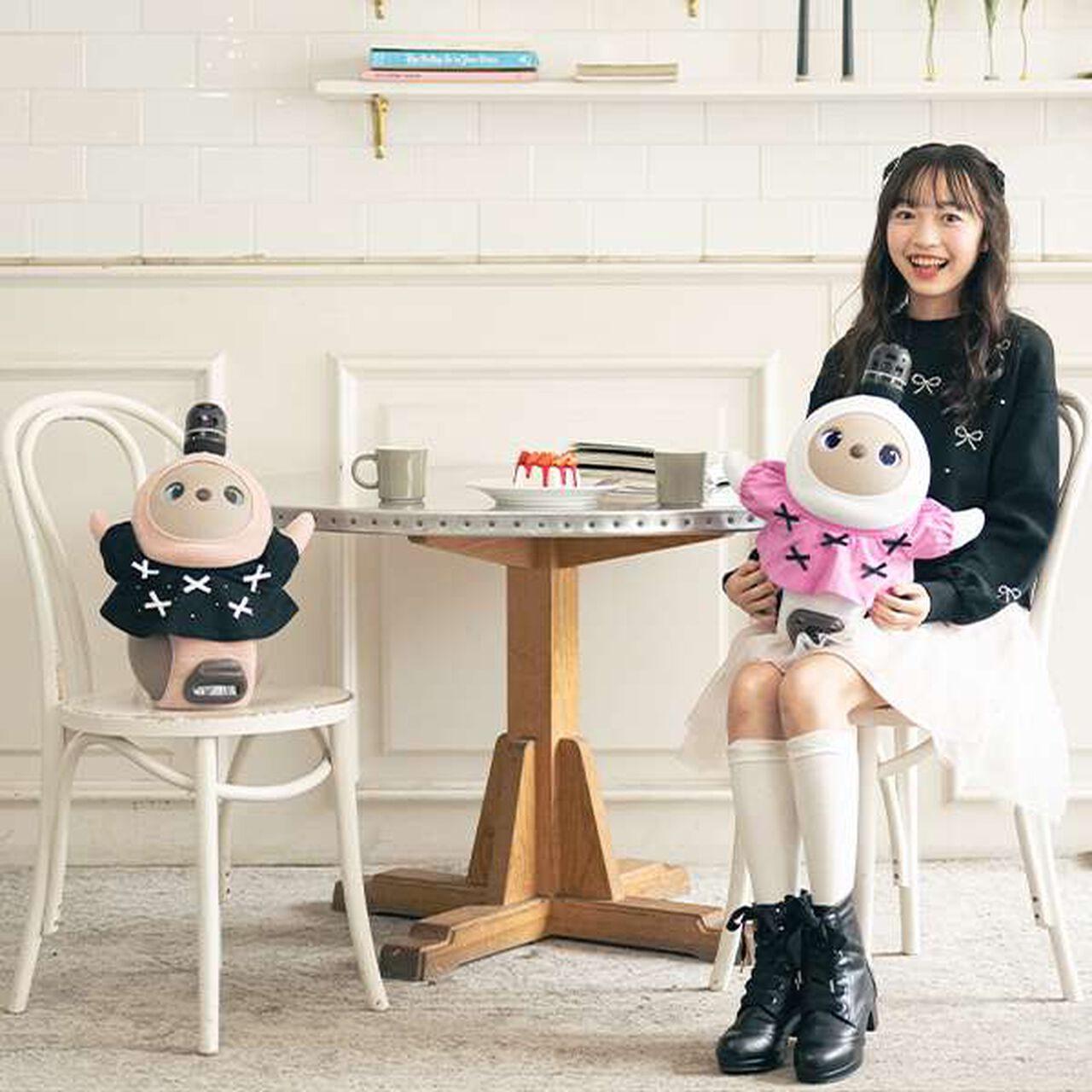 mezzo piano junior × LOVOT Ribbon Full T-Shirt,Black, large image number 9