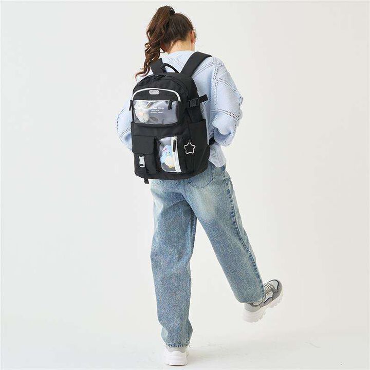 Casual Backpack with Charm,Black, medium image number 24