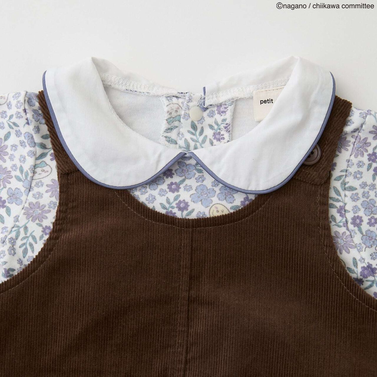 [Anime Chiikawa] Collar Romper & Jumper Skirt Set,Mocha tea, large image number 6