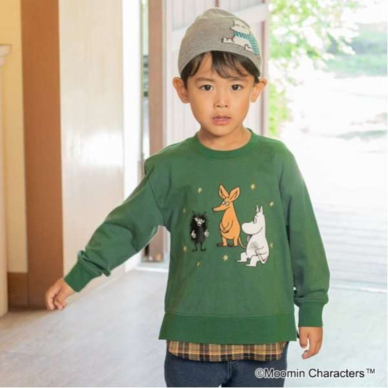[MOOMIN] Long-Sleeve T-Shirt with Elbow Patches,Beige, large image number 20