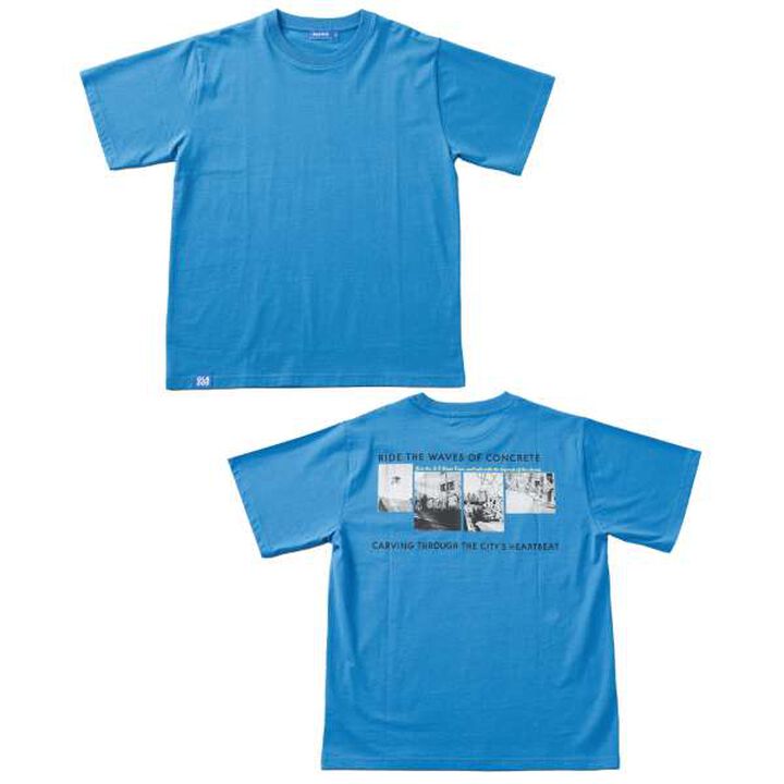 Back Photo Print Short Sleeve T-Shirt,Blue, medium image number 10