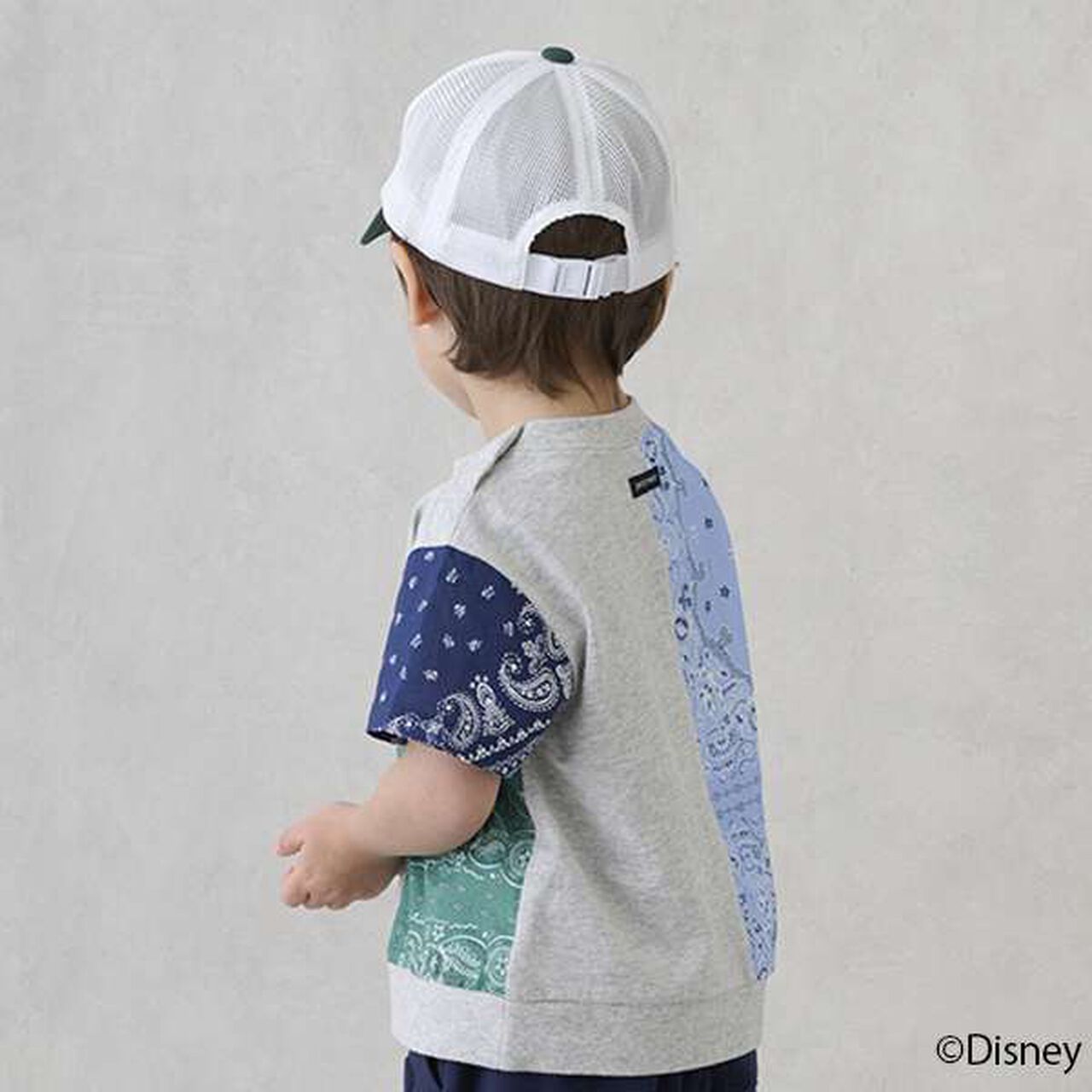 [Disney] Patchwork Short Sleeve T-Shirt,Beige, large image number 3