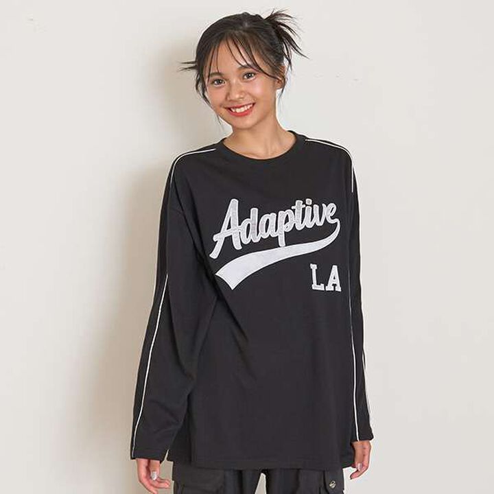 [LTXC] Quick-Dry Appliqu&eacute; Long Sleeve T-Shirt,Black, medium image number 0