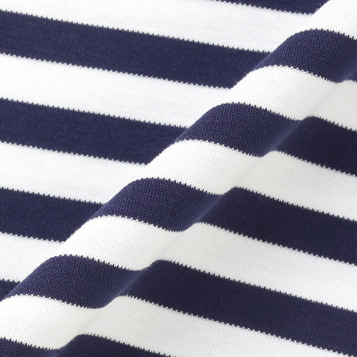 Necklace Embroidery Stripe Pattern One-Piece Dress,Navy, medium image number 4