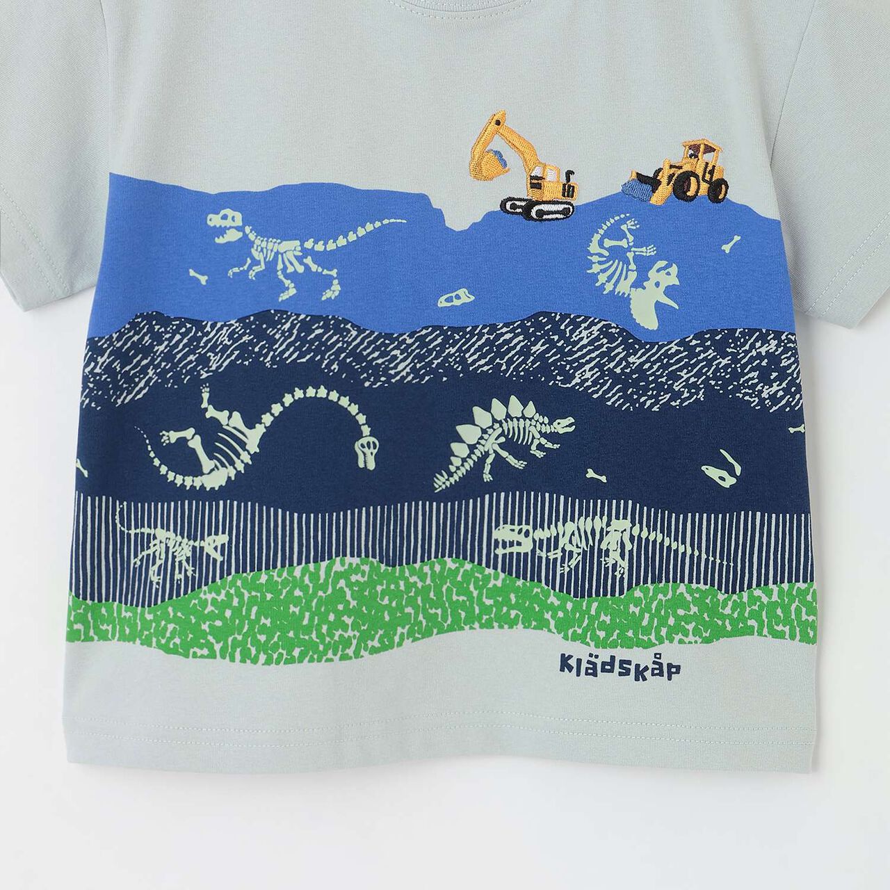 Glow-in-the-Dark Print Strata and Fossil Short Sleeve T-Shirt,Off white, large image number 4