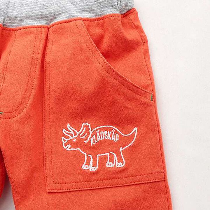 [Restock] Dinosaur Cuffed 6/10 Length Cut Pants,Red, medium image number 4