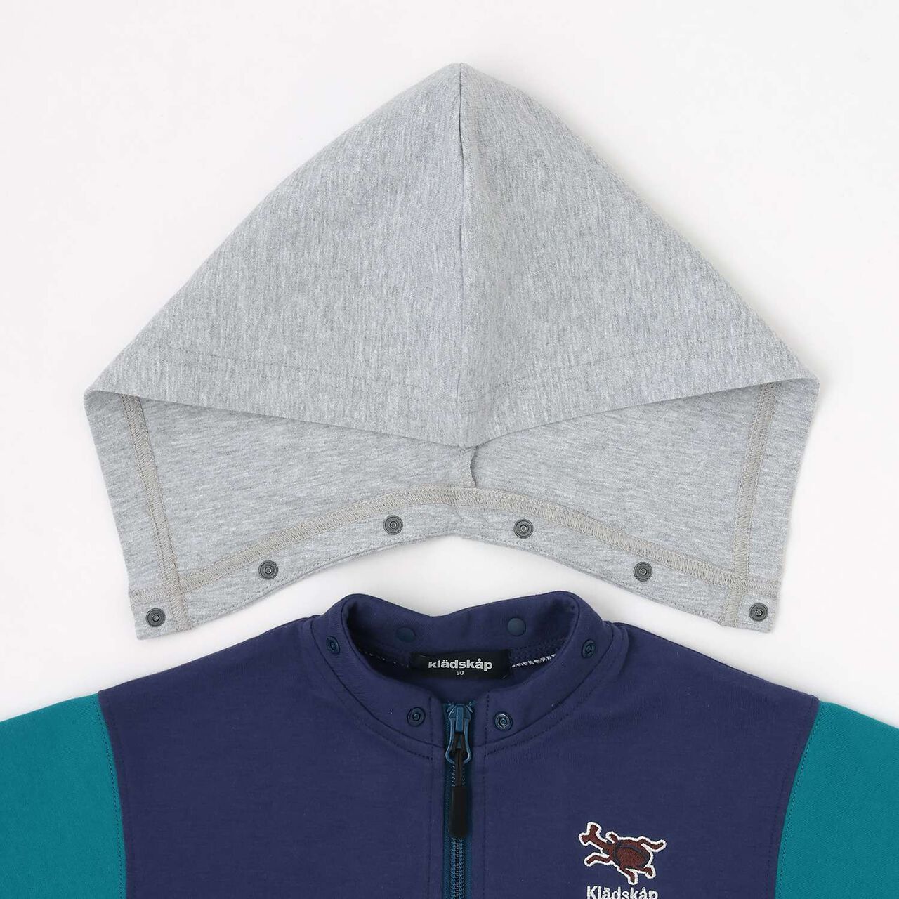 Insect Embroidered Long-Sleeve Zip-Up Parka,Navy, large image number 10