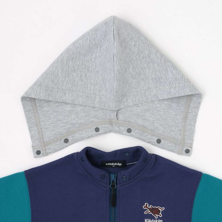 Insect Embroidered Long-Sleeve Zip-Up Parka,Navy, medium image number 10