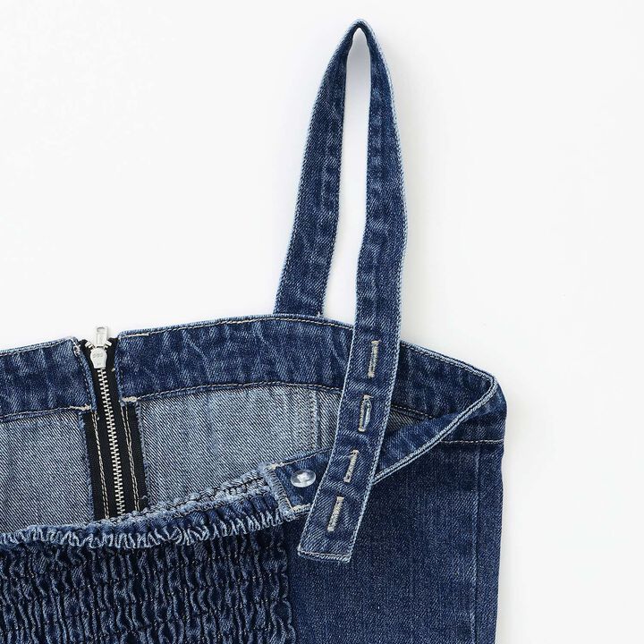 [LTXC] Denim Bustier & Wide Pants Outfit Set,Blue, medium image number 14