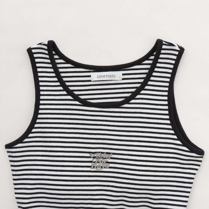 Ribbed Tank Top with Cup,Black, medium image number 10