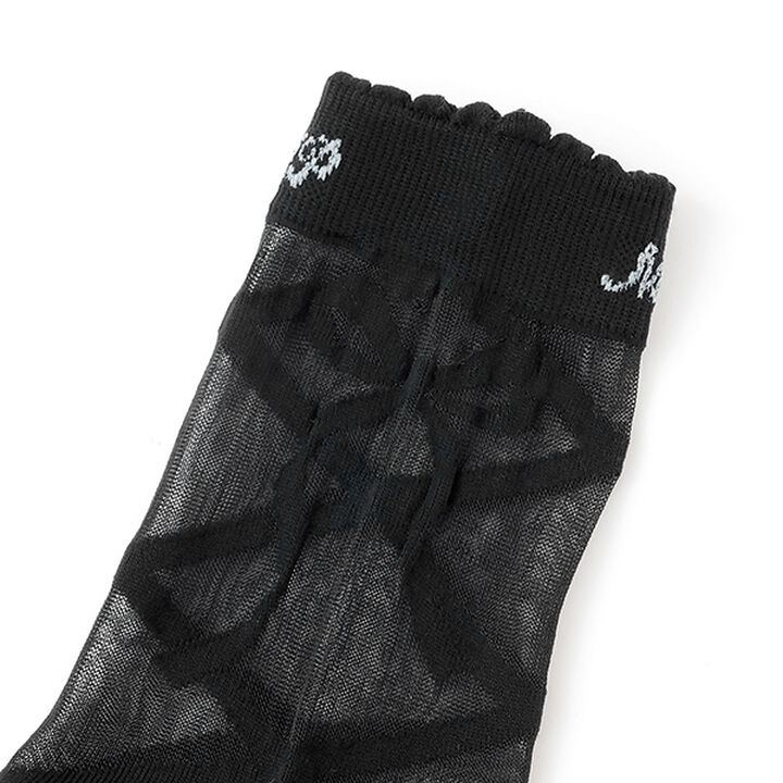 Sheer Lace-Up Socks,Off white, medium image number 2