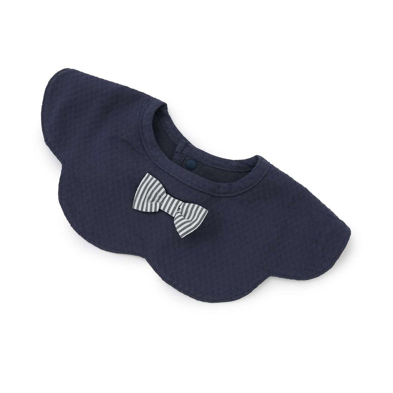 Fluffy Ribbon Bib,Navy, large image number 2