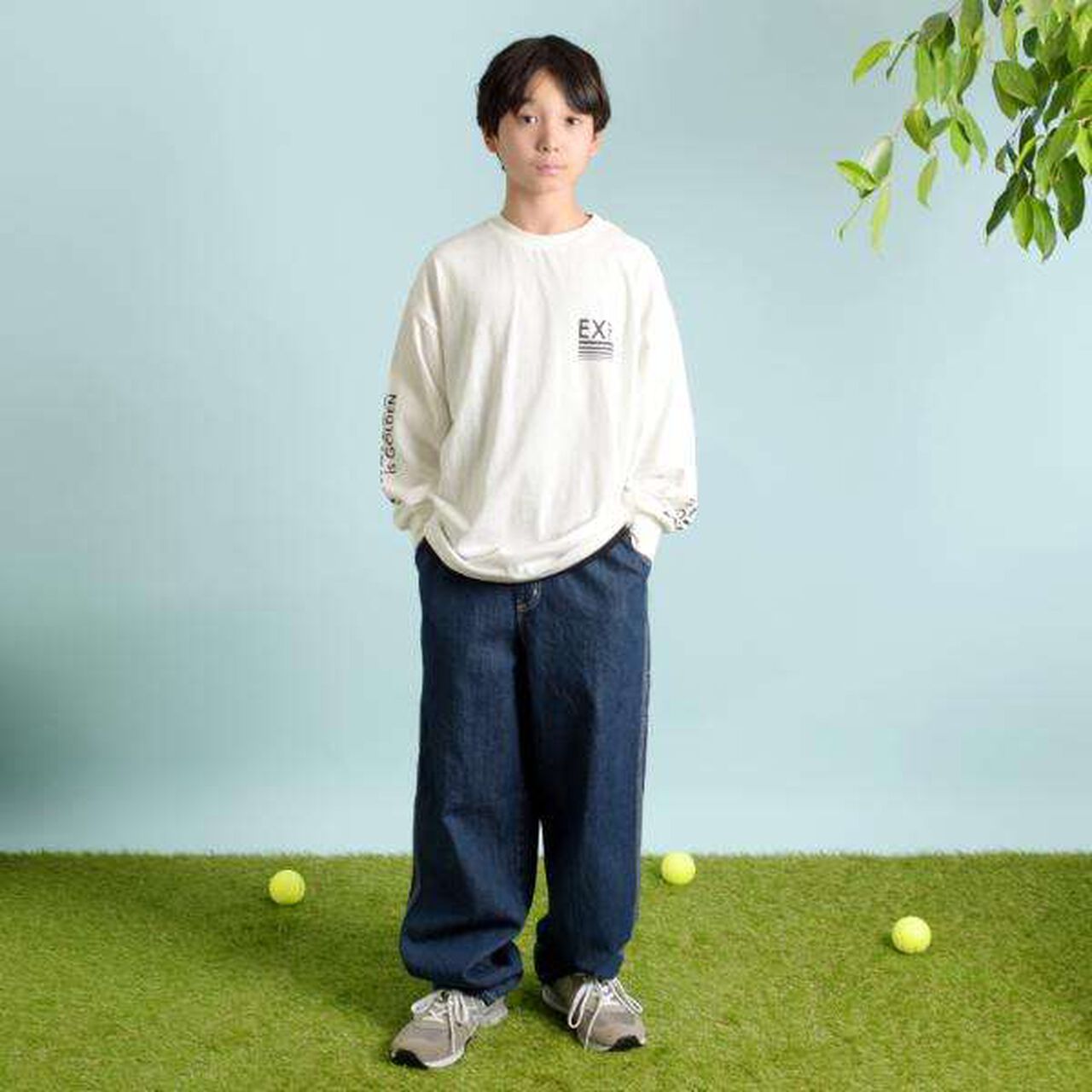 Layered Hem Long-Sleeve T-Shirt,Black, large image number 7