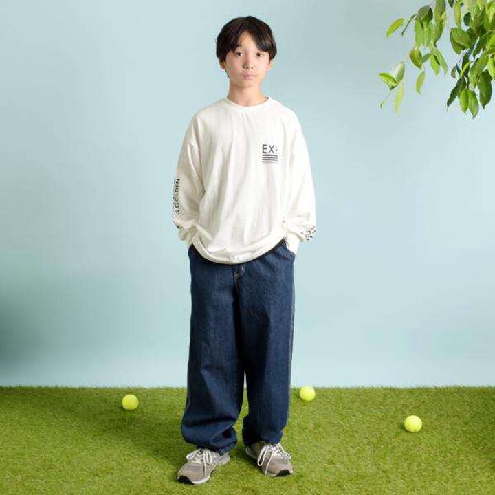 Layered Hem Long-Sleeve T-Shirt,Black, medium image number 7