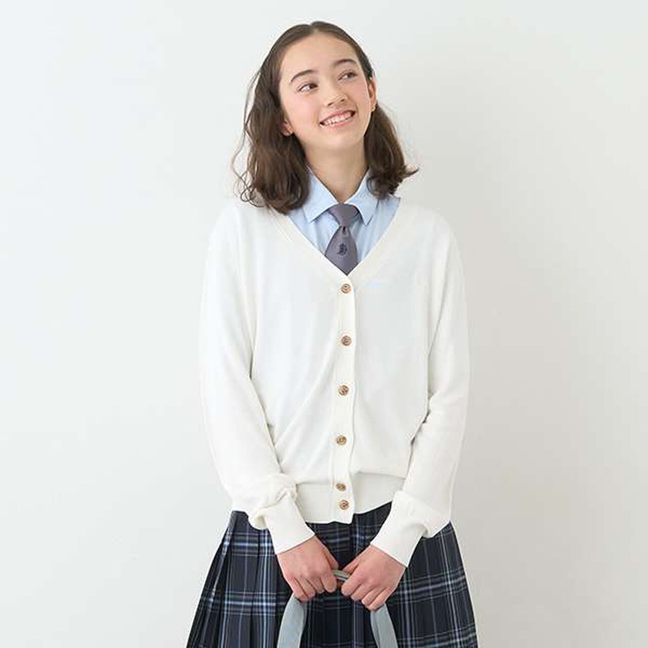 Cool Touch Antibacterial Deodorant V-Neck Cardigan,Navy, large image number 1