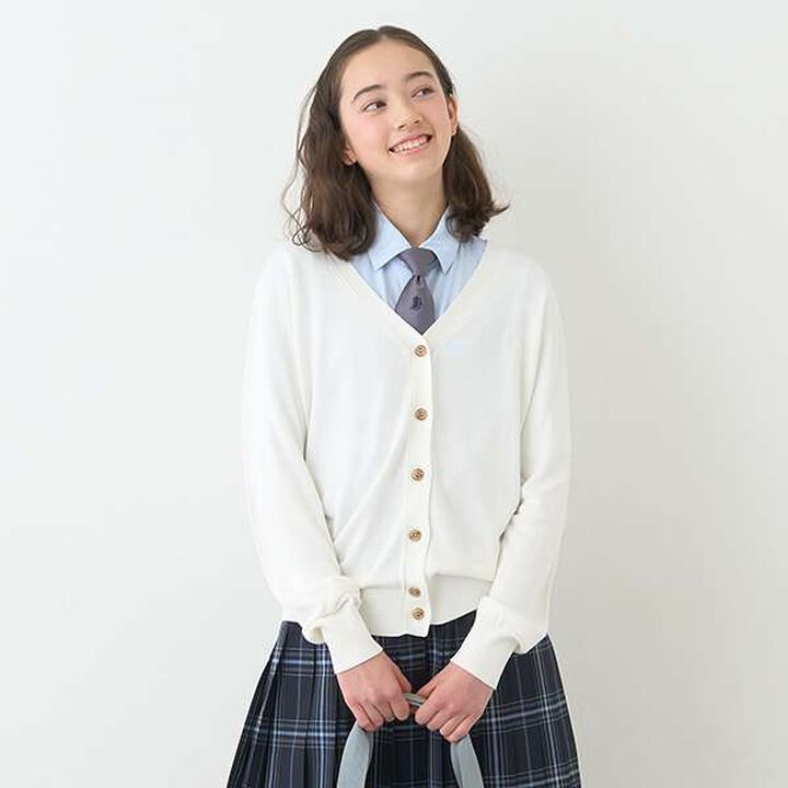 Cool Touch Antibacterial Deodorant V-Neck Cardigan,Navy, medium image number 1