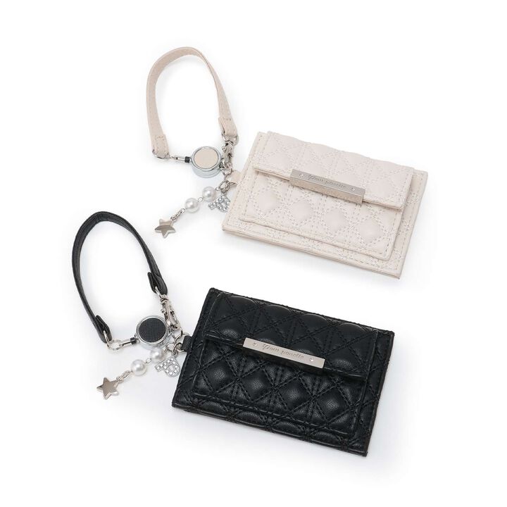 Quilted Design Multi Card Holder,Black, medium image number 7