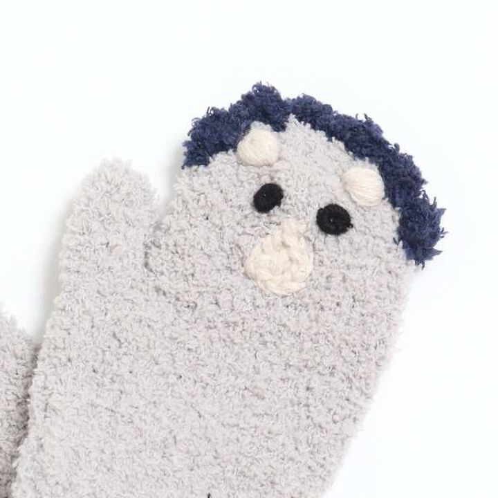 KP Deco Dinosaur Motif Mittens (S),Green, medium image number 1