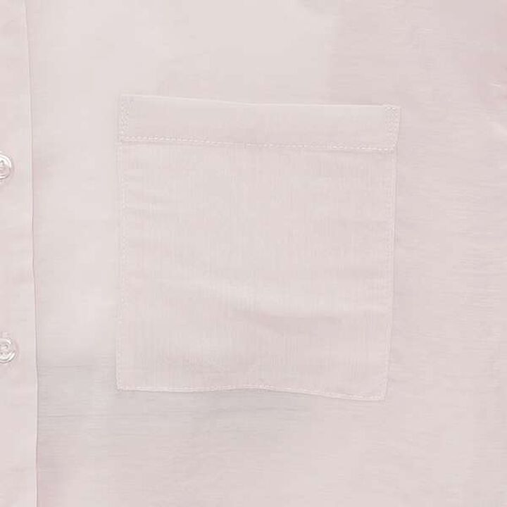 Short-Sleeve Sheer Shirt with Inner Lining,Off white, medium image number 10