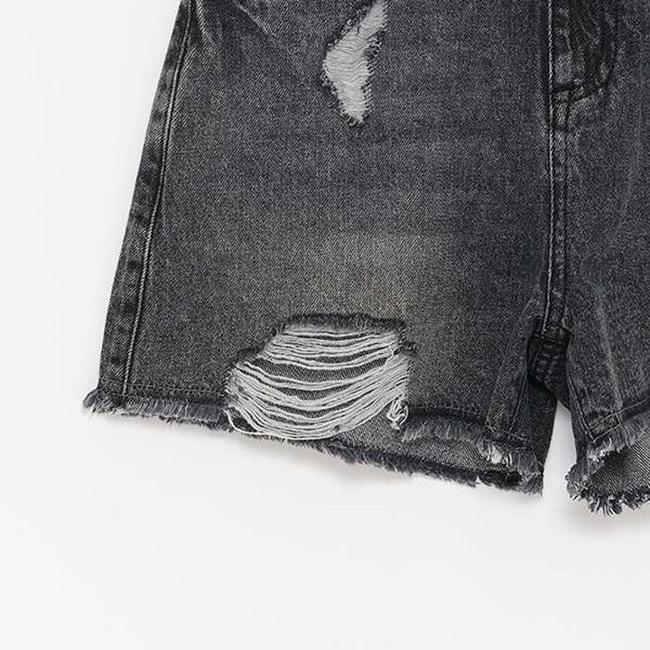 Distressed Denim Shorts,Gray, medium image number 16