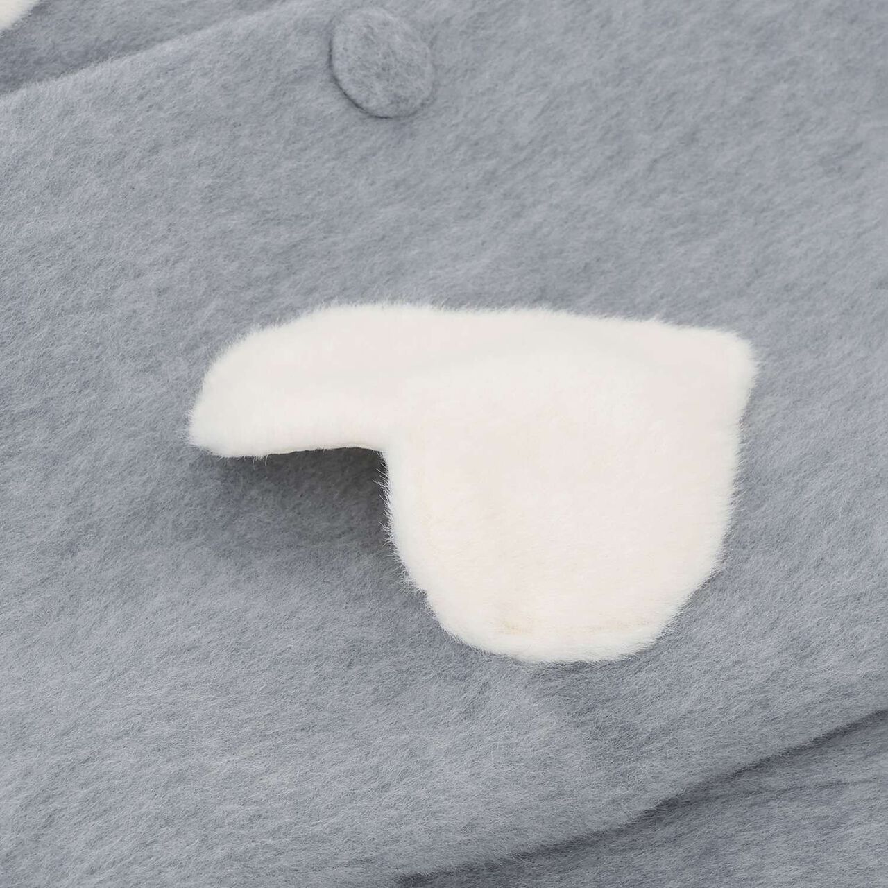 Faux Fur Collar Heart Pocket Coat,Gray, large image number 8