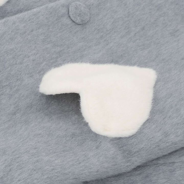 Faux Fur Collar Heart Pocket Coat,Gray, medium image number 8