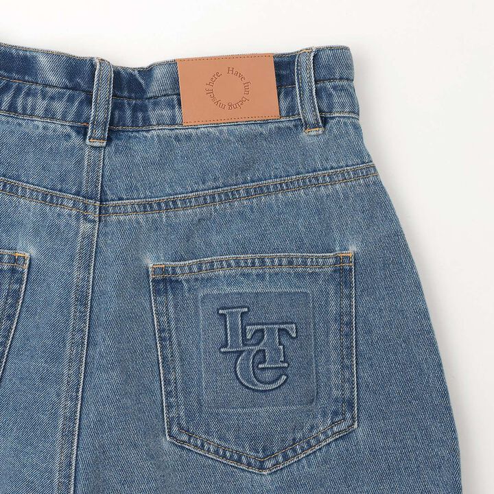 Embossed Loco Denim Shorts,Blue gray, medium image number 12