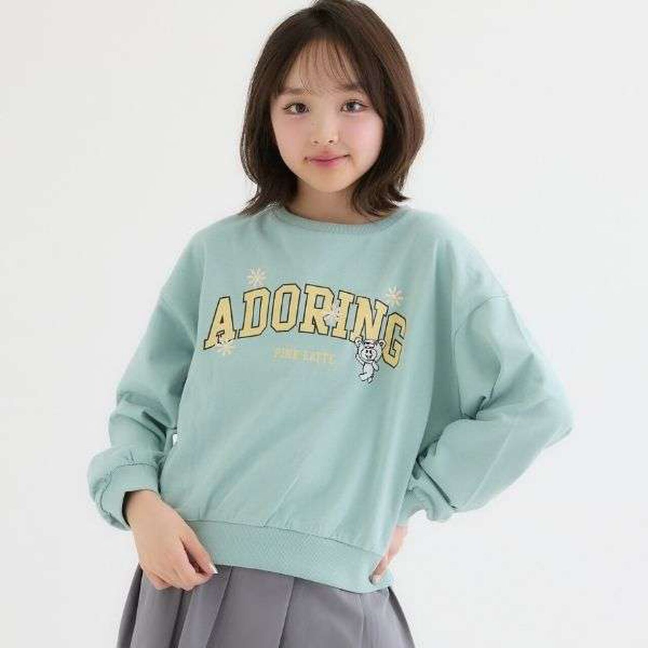 [Favi Baby] 100% Cotton College Fleece Sweatshirt,Mint, large image number 0