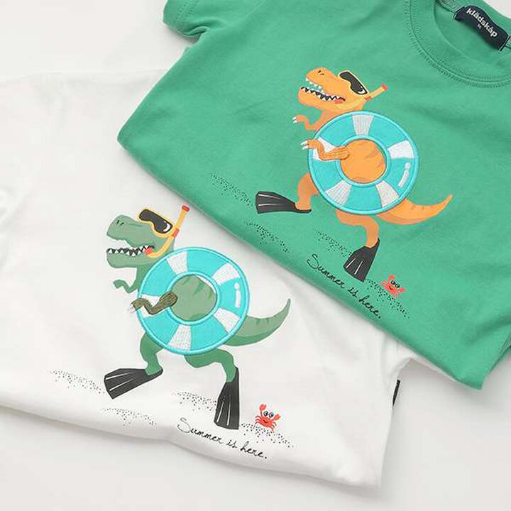 Swim Dinosaur Short Sleeve T-Shirt,White, medium image number 6