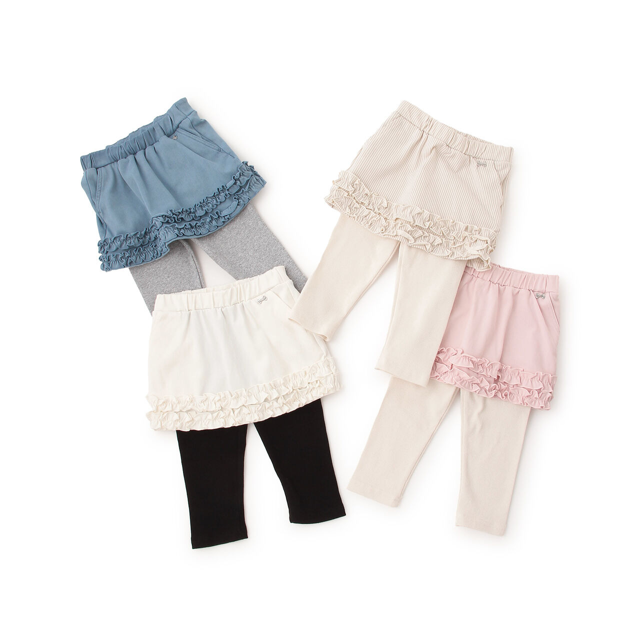 Skirt with Hem Frill and Leggings,Light pink, large image number 11