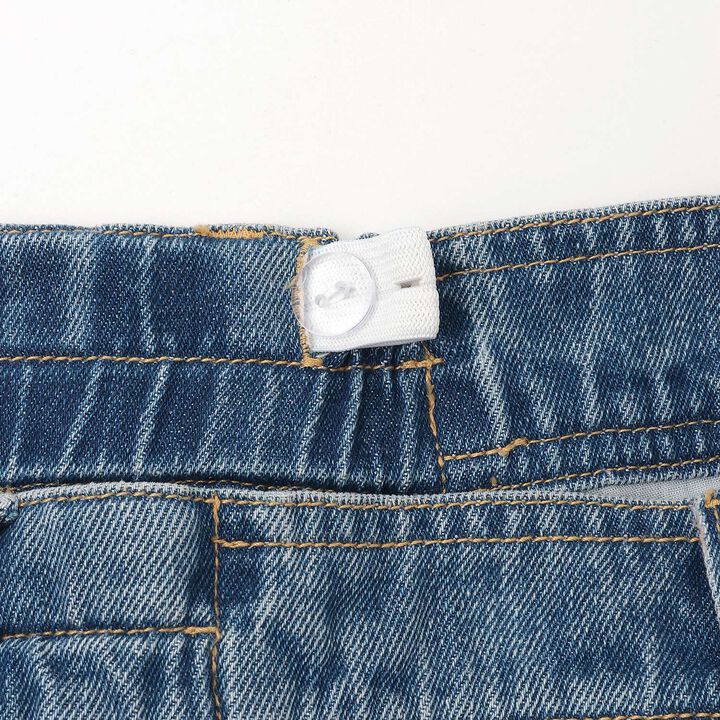Embossed Loco Denim Shorts,Blue gray, medium image number 8