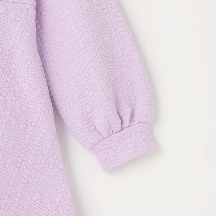 Ballet Scallop Trim Front-Opening Jacquard One-Piece Dress,Lavender, medium image number 4